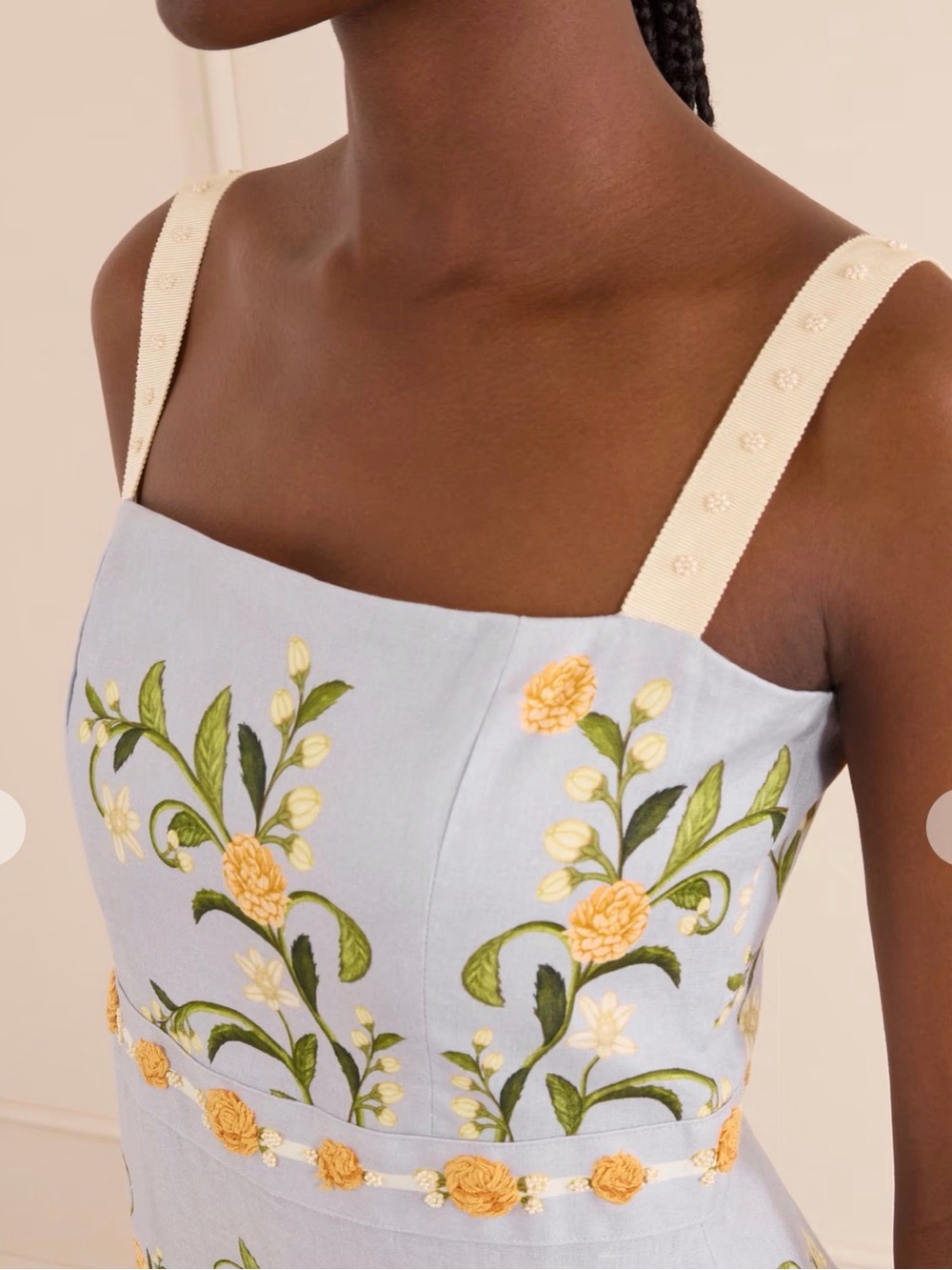 Light Blue Floral Embroidered Maxi Dress - Picture 9 of 16
